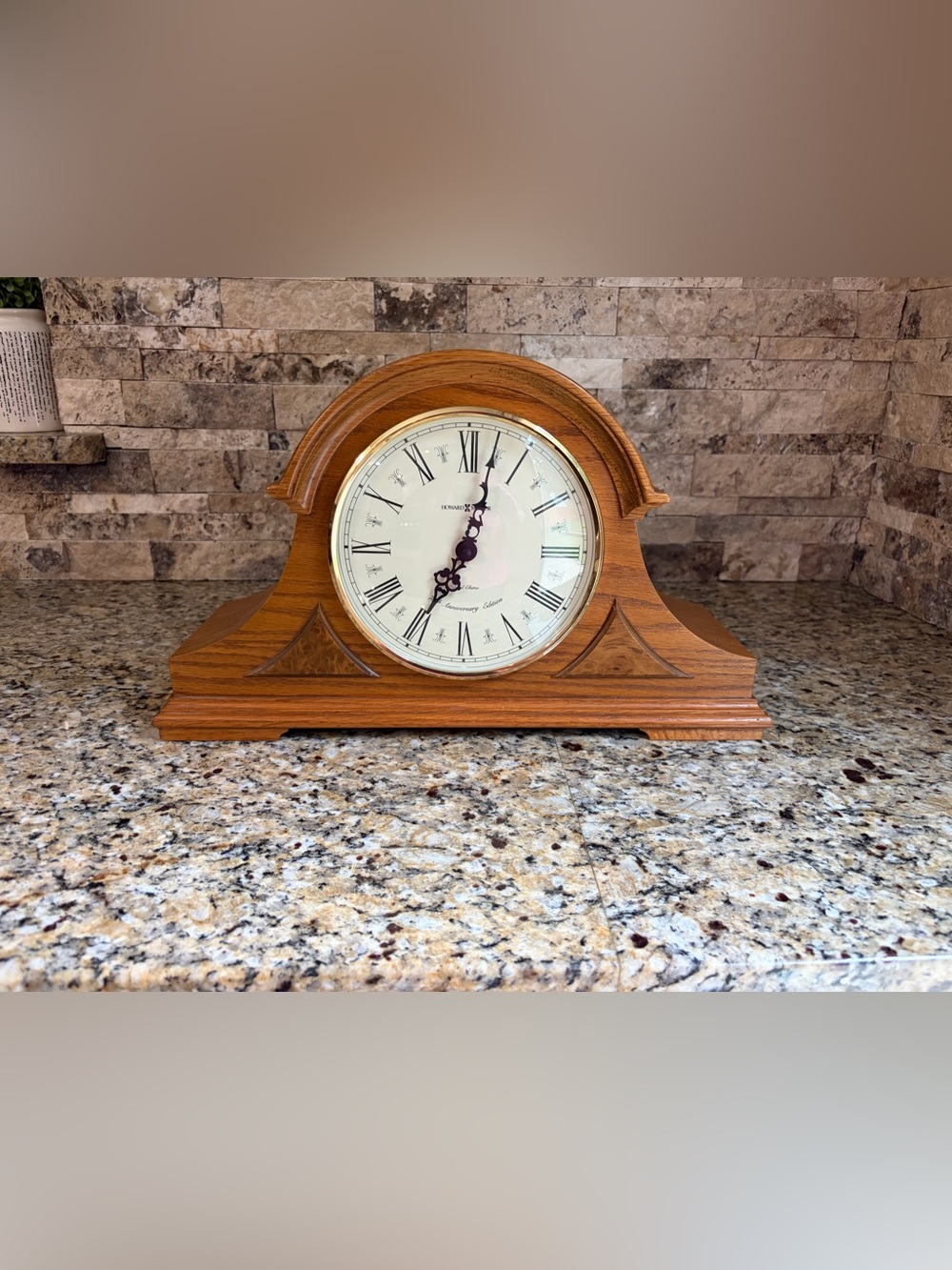 Howard Miller Oak Mantel Clock in Warm Wood Finish
